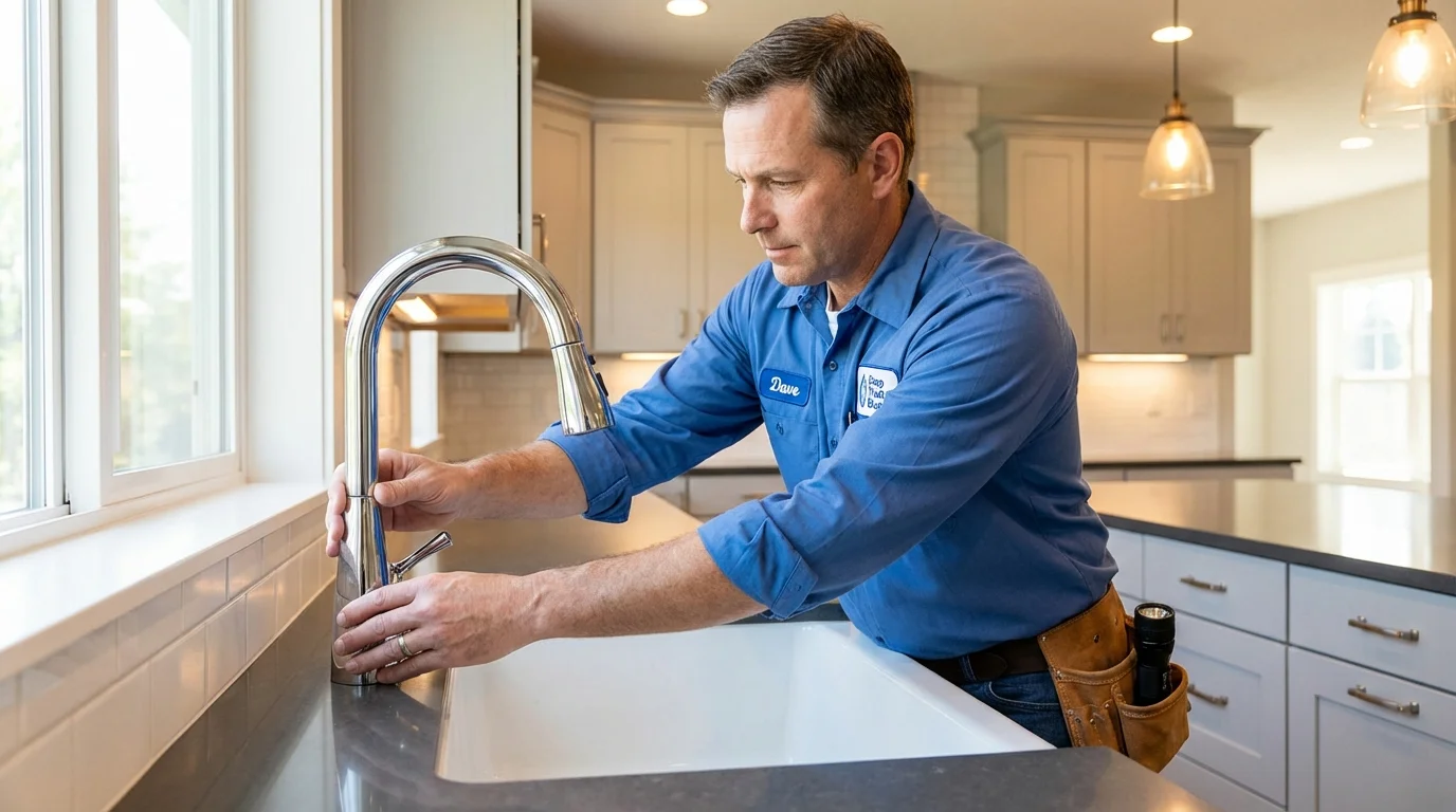Kitchen faucet installation by Johns Plumbing LLC in Onancock
